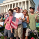 Droves of supporters arrived in Washington to show their support for the pink-faced half-wit.